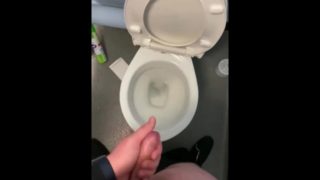 Cruising in Public toilets wanking my hard cock in public 