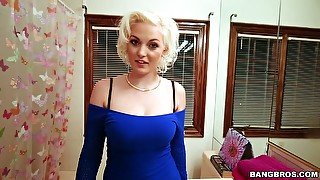 Pale blonde Jenna Ivory takes cumhots after rough interracial fuck