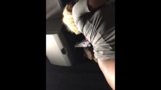 Blonde Barbie gets sloppy in truck 