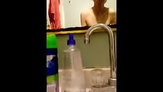 Naked Young Man Masturbating In Bathroom