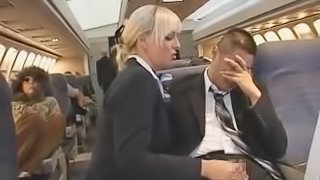 Stewardess jerking passenger