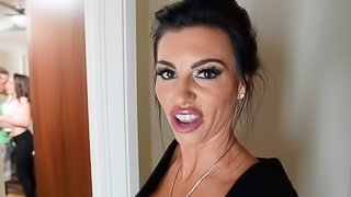 Handsome guy gets talked into fucking Ashly Anderson and her friend