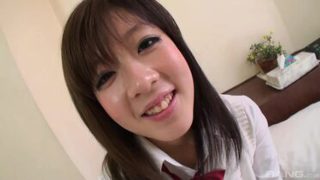 Comely brunette oriental Mao Miyazaki blows the cock