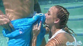 Underwater blowjob and sex with a beautiful Alexis Monroe