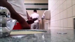 Str8 bbc play in public toilet