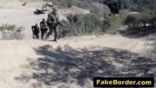 Sexy latina babe sucks big dick and gets fucked hard by the border patrol agent