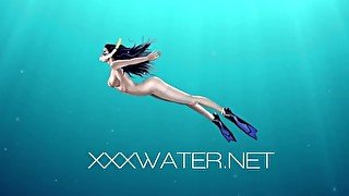 Horny chubby Croatian chick gets horny underwater by the yacht