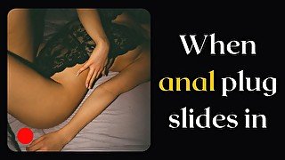 When anal plug slides in - Erotic audio story of submissive girl hungry for cock worship
