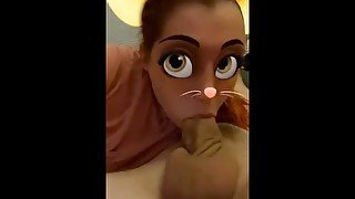 Found a little mouse that loves sucking cock Real couple deepthroat Snapchat filters