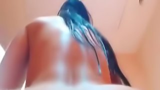 Long black hair girl masturbate infront of her cam