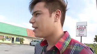 Crazy gays Kevin Crows and Aaron Styles fuck in a shop and enjoy it