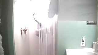 immature slut getting out of shower