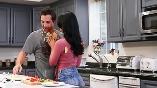 Kitchen sex session with cock craving brunette Gina Valentina