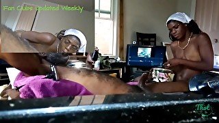 Thot in Texas - Threesome Blowjob & Petite Slm Sexy Friend Watches