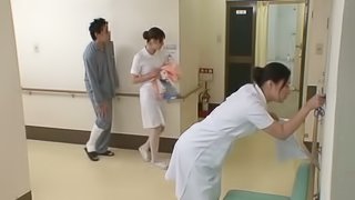 Japanese nurse seduces horny guy and sucks his dick