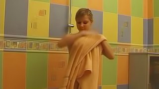 Shower Time With A Blonde Teen And Wet Snatch