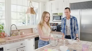 Daisy Stone is a naughty babe fucked hard in a kitchen