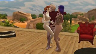 Sims 4 whicked whims Reyna having threesome with her best friend and her sex friend