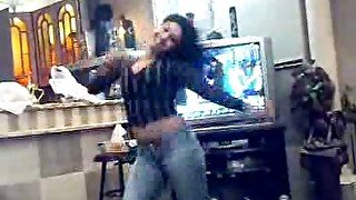 My sexy Arab friend dancing on the cam in my bedroom