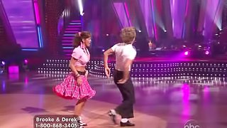Mesmerizing Celebrity Brooke Burke Dancing In a Retro Fifties Outfit