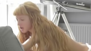A redhead with a sexy smile is giving a blow job today