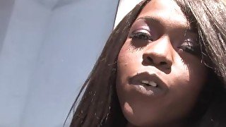Ebony Whitney Williams Tries Huge Gloryhole Cock