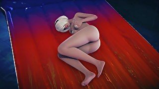 2B squirts from solo masturbation