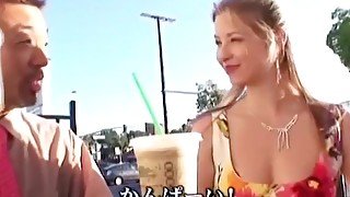 Blonde Pornstar Sunny Lane Picks Up & Fucks Asian Cock!