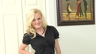 Slutty blonde fucks a guy with tattoos with a big dong.