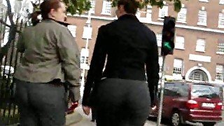 Amateur German MILF with big ass in tight pants - spy cam