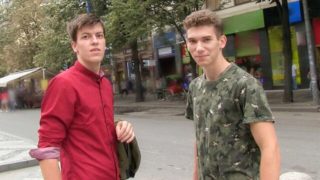 Naked twinks fuck in front of the cameraman