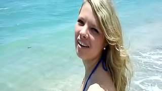 Beautiful teen Stella deepthroated by a huge thick cock