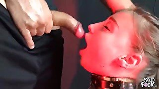 Tied up Russian Teen Slut With Big Tits Chokes On A Meat Pole - Teen