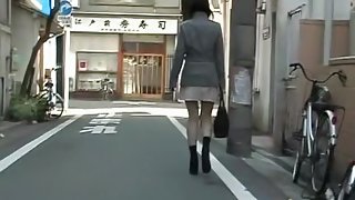 Tender dressed up babe having unexpected sharking experience on the street