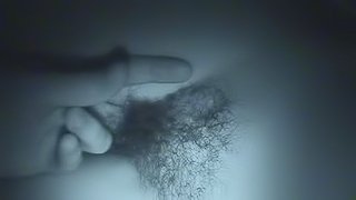 Her hot hairy pussy finds the pleasure in dark