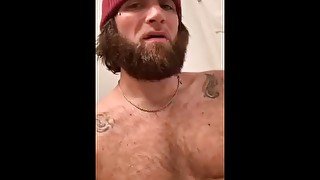 Handsome bearded man strokes his Fat cock thinking of your pussy