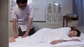 Asian takes dick in tight hairy cunt before getting cumshot on chest