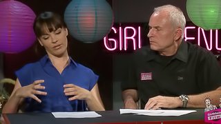 Adorable bimbo gets her interviewers excited throughout the broadcast