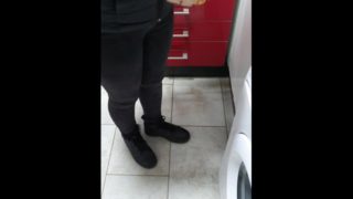 Step mom fucked through ripped jeans by step son near Christmas Tree 