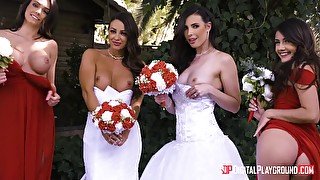 Gorgeous Brunette Bride Gets Bonked In Her Beautiful White Dress