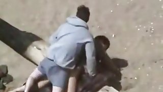 girl couple gets busted fucking on a public beach