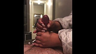 Latina Gives Edging Cock Massage Handjob Until  EXPLOSIVE CUMSHOT!!!
