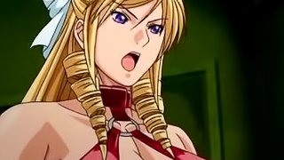 Bondage hentai guy gets whipped his cock and licked a busty anime pussy