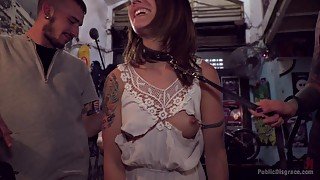 Silvia Rubi gets her cunt pounded by her kinky friends in the public