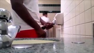 Str8 bbc play in public toilet