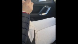 Step mom in leggings caught fucking step son in the car 