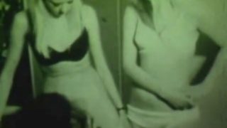 Two sexy girlfriends share a cock vintage 1960