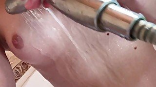 masturbation in the shower with fingers and a jet of water