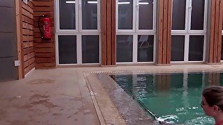 German Teen By Lifeguard - Blowjob In Swimming Pool cumshot
