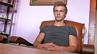 Sexy lad in debt takes money to suck and fuck on cam